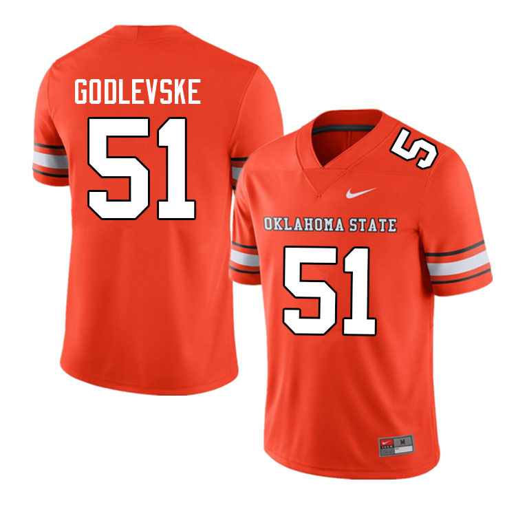 Men #51 Danny Godlevske Oklahoma State Cowboys College Football Jerseys Sale-Alternate